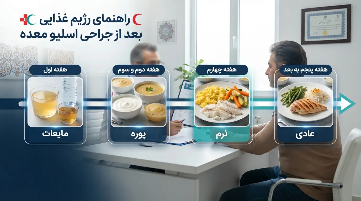 مراحل رژیم غذایی بعد از عمل اسلیو معده