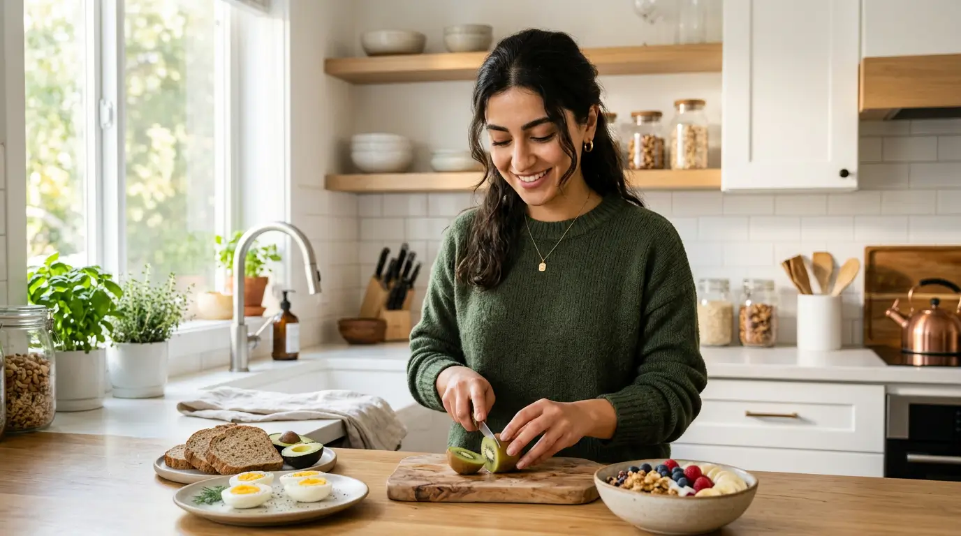 صبح ناشتا برای لاغری چه بخوریم؟ ۱۲ خوراکی و نوشیدنی چربیسوز برای کاهش وزن 2 زن ایرانی در حال آماده کردن صبحانه سالم برای لاغری