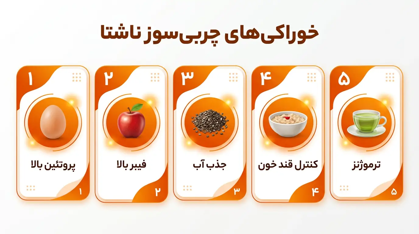 صبح ناشتا برای لاغری چه بخوریم؟ ۱۲ خوراکی و نوشیدنی چربیسوز برای کاهش وزن 5 اینفوگرافیک خوراکیهای چربیسوز ناشتا برای لاغری
