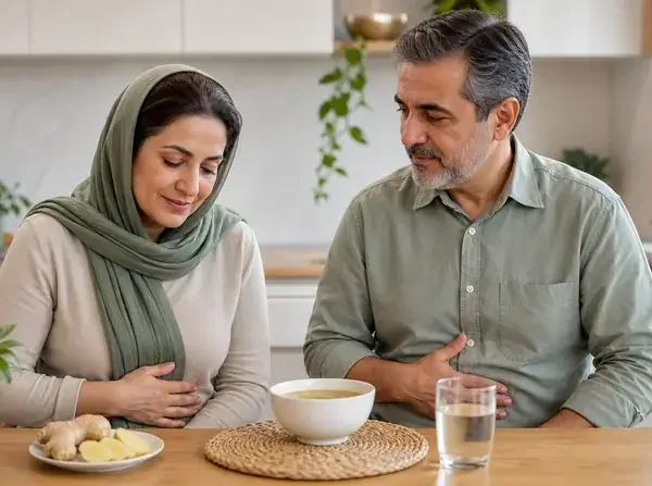 درمان فوری سردی معده در خانه با غذای سبک و نوشیدنی ولرم
