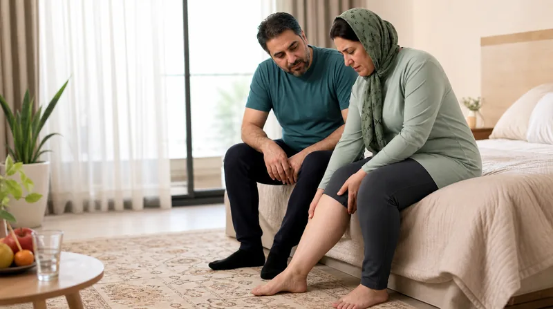 گرفتگی عضلات پا بعد از اسلیو در بیمار ایرانی