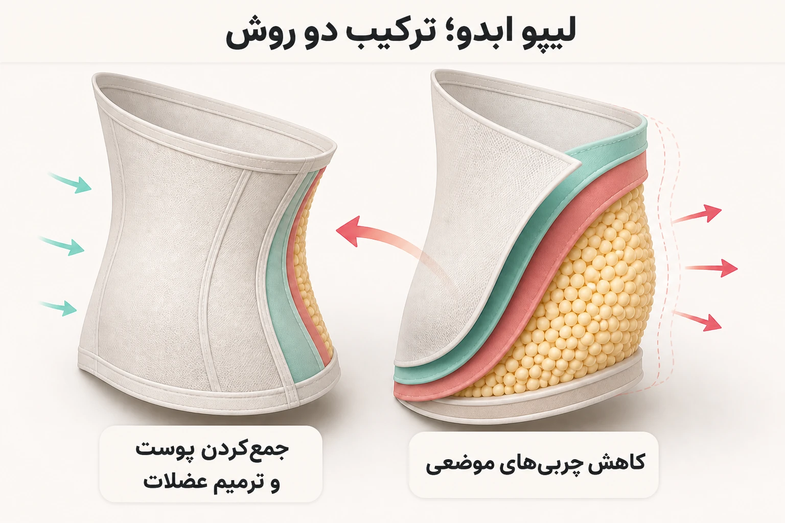 لیپو ابدو؛ ترکیب کاهش چربی‌های موضعی با جمع‌کردن پوست و ترمیم عضلات